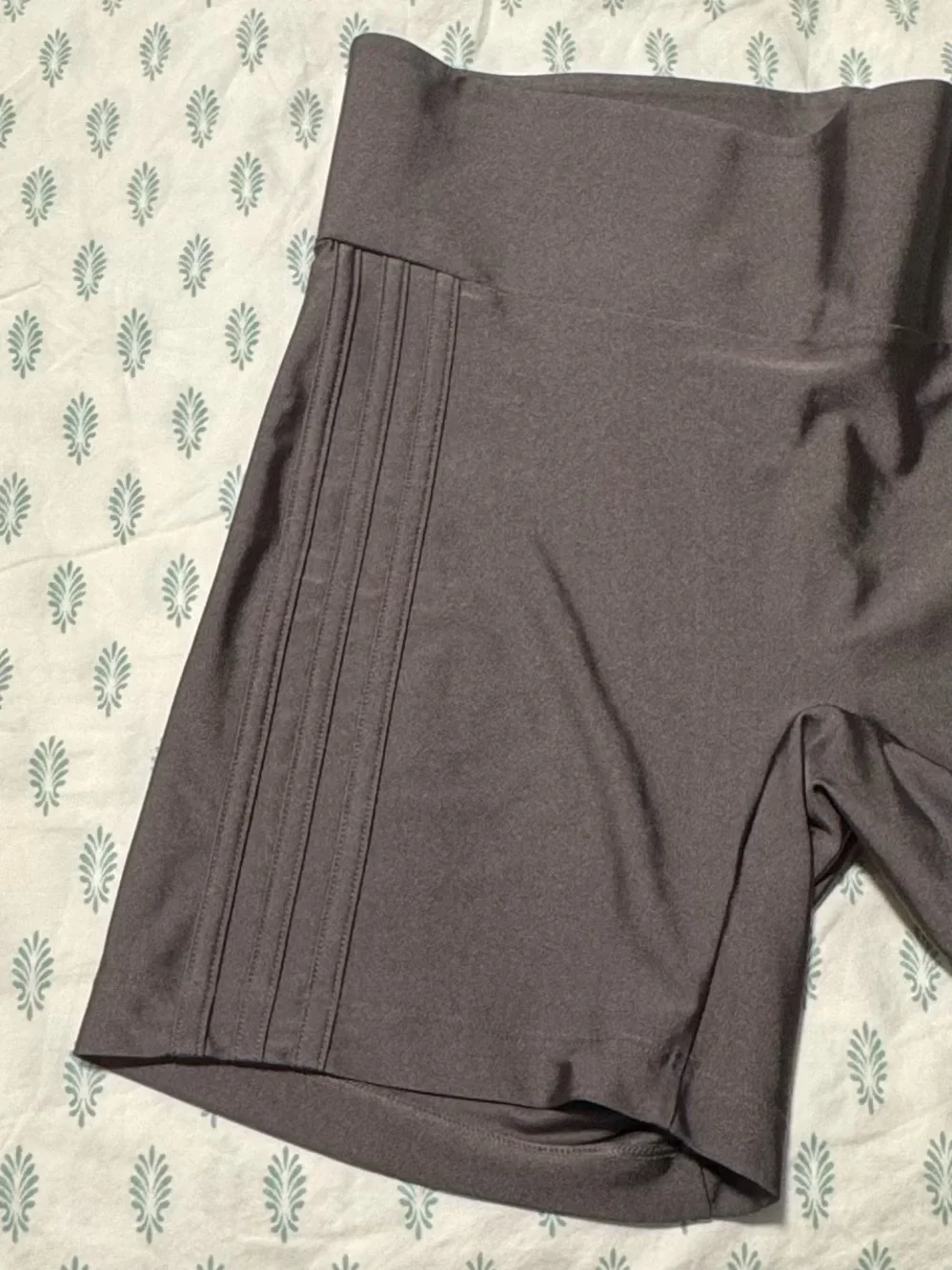 Adidas 3-Stripes Spandex Charcoal Biker Shorts - Size L